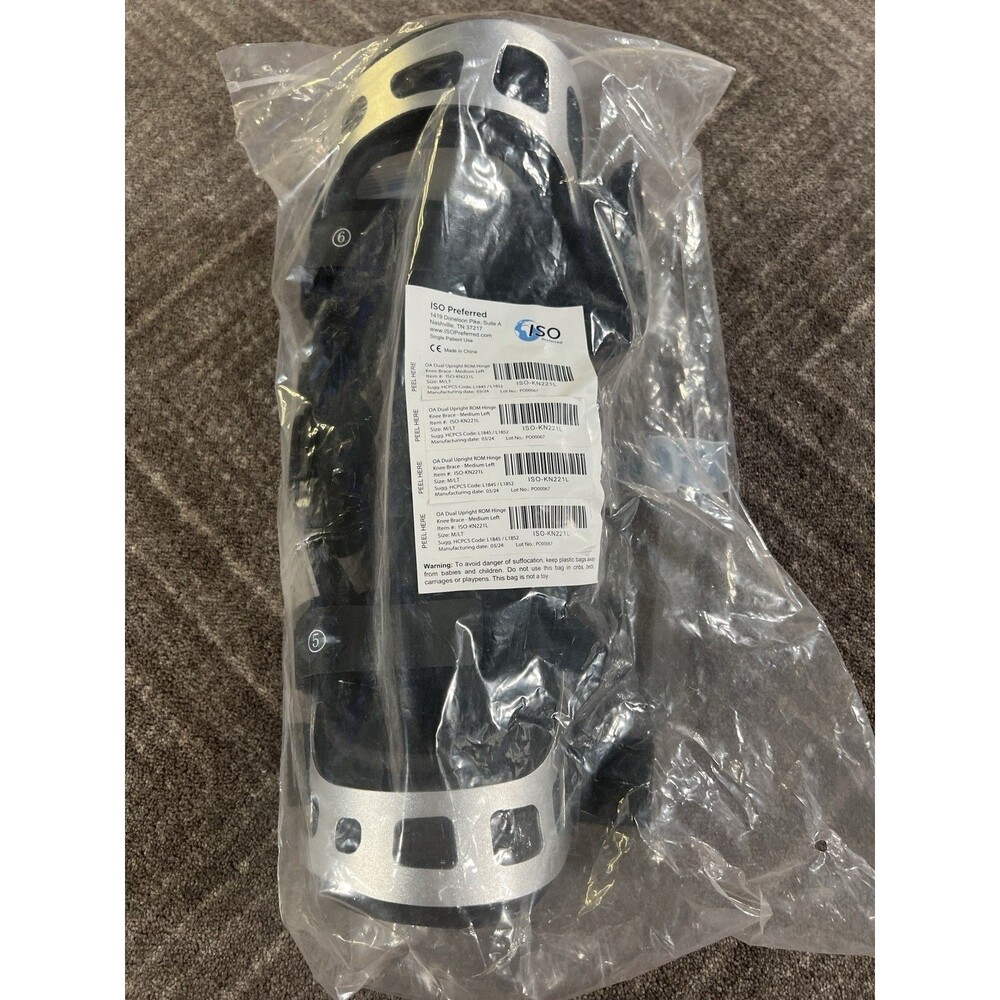 ISO Preferred OA Dual Upright ROM Hinge Knee Brace Medium Left  ISO-KN221L  NEW